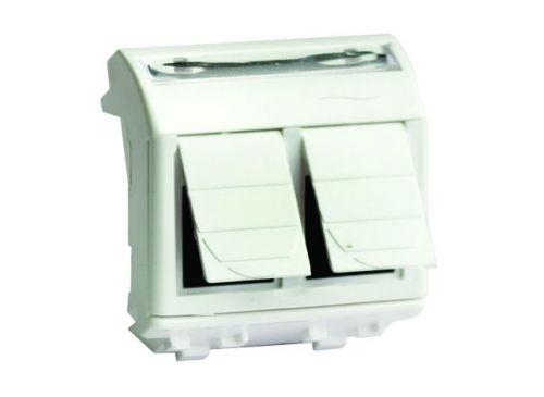 Розетка компьютерная 2-м СП 2мод. Brava RJ45 кат.5E бел. DKC 76656B Розетка компьютерная 2-м СП 2мод. Brava RJ45 кат.5E бел. DKC 76656B