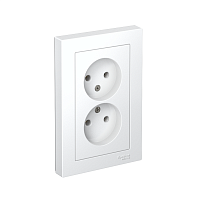 Розетка 2-м СП AtlasDesign 16А IP20 без заземл. в сборе бел. SE ATN000120
