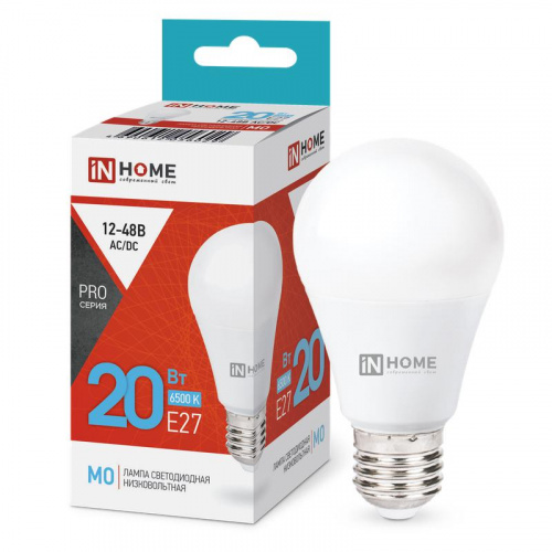Лампа светодиодная низковольтная LED-MO-PRO 20Вт 12-48В E27 6500К 1650лм IN HOME 4690612056029