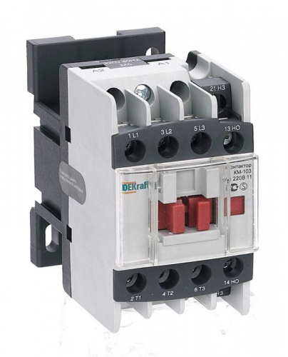 Контактор КМ-103 12А кат. 380В AC 1НО+1НЗ AC-3 DEKraft 22109DEK Контактор КМ-103 12А кат. 380В AC 1НО+1НЗ AC-3 DEKraft 22109DEK
