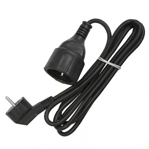 Удлинитель-шнур 1х2м с заземл. 16А IP20 ПВС 3х1 черн. DOMTOK 2341