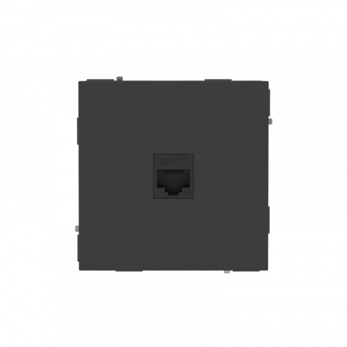 Розетка компьютерная 1-м KANT RJ45 кат.5E без шторки черн. уголь DKC 7012663