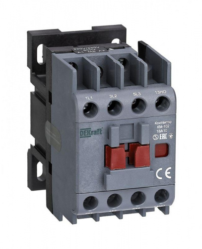 Контактор КМ-102 3п 18А кат. 230В AC 1НО AC-3 AC-4 DEKraft 22003DEK Контактор КМ-102 3п 18А кат. 230В AC 1НО AC-3 AC-4 DEKraft 22003DEK