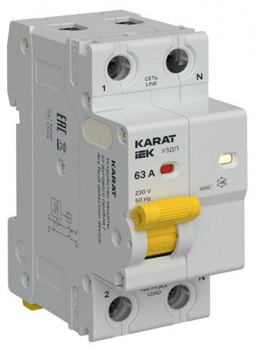 Устройство защиты от дугового пробоя (УЗДП) 1P+N 63А KARAT IEK KA-DP10-1-063