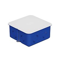 Коробка распределительная с крышкой  для г/к 100x100х50мм с металл. лапками, цвет синий IP30 (1шт) Экопласт