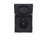 Розетка силовая KANT IP44 2P+E защ. шторки с крышкой черн. уголь DKC 7012013
