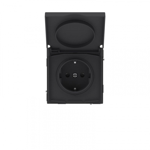 Розетка силовая KANT IP44 2P+E защ. шторки с крышкой черн. уголь DKC 7012013