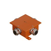 SMB120 Коробка металлическая, огн. E-110,о/п 120х120х60, 4 метал. гермоввода, IP66, 3P, (1,5-6 мм²), цвет оранж. Экопласт