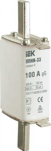 Вставка плавкая ППНИ-33 100А габарит 0 IEK DPP20-100 Вставка плавкая ППНИ-33 100А габарит 0 IEK DPP20-100