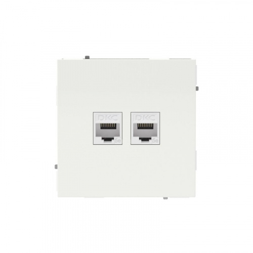 Розетка компьютерная 2-м KANT RJ45 кат.5E без шторки бел. магнолия DKC 7000664