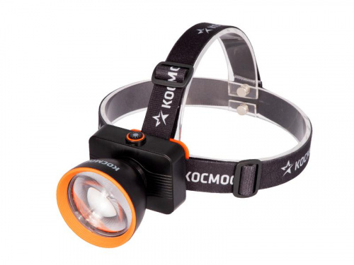 Фонарь налобный аккум. 15Вт Laser LED/ 3000мА.ч ABS пластик линза Френеля КОСМОС KOC533Lit