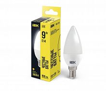 Лампа светодиодная C35 9Вт свеча 3000К E14 230В IEK LLE-C35-9-230-30-E14