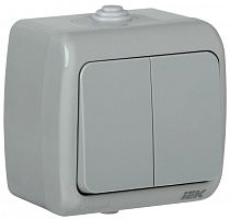 Выключатель 2-кл 1п ОП AQUATIC ВС-20-2-0-А 10А IP54 GENERICA EVA20-K03-10-54