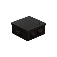 JBS101 Коробка распределительная о/п, 100х100х55мм 6 вых., IP44 цвет чёрный (упаковка DIY) Экопласт