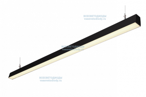 Светильник КРИСТАЛЛ VS354-Z 45W-5100Lm 4000-4500К ПРОЗРАЧНЫЙ IP44 с БАП (aax.tech) на 1 час чёрный
