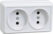 Розетка 2-м ОП Октава 10А IP20 без заземл. бел. GENERICA ERO20-K01-10-DC