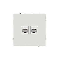 Розетка компьютерная 2-м KANT RJ45 кат.5E без шторки бел. песок DKC 7010664
