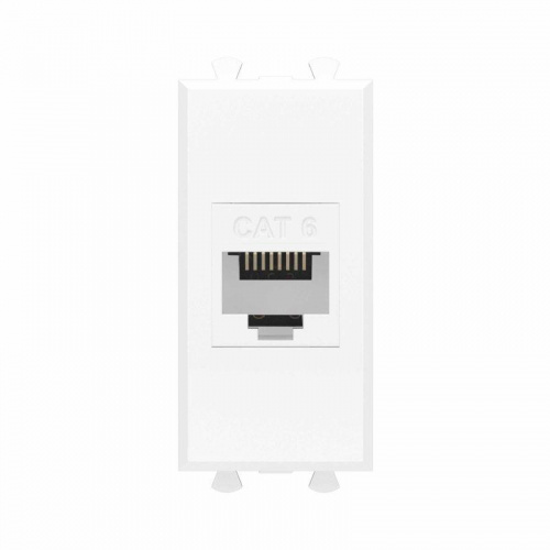 Розетка компьютерная 1мод. Avanti "Белое облако" RJ45 кат.6 без шторок модульная механизм DKC 4400691