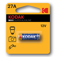 Элемент питания алкалиновый A27/MN27/8LR732 12В MAX SUPER Alkaline (блист.1шт) 30414372-RU1 KODAK Б0047482