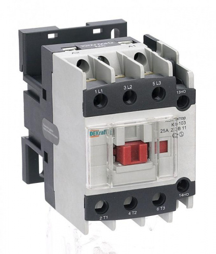 Контактор КМ-103 25А кат. 220В AC 1НО+1НЗ AC-3 DEKraft 22118DEK Контактор КМ-103 25А кат. 220В AC 1НО+1НЗ AC-3 DEKraft 22118DEK