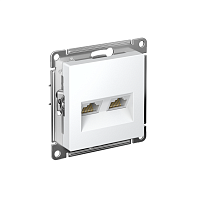 Розетка компьютерная 2-м AtlasDesign RJ45+RJ45 кат.5E механизм лотос SE ATN001385