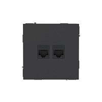 Розетка компьютерная 2-м KANT RJ45 кат.5E без шторки черн. уголь DKC 7012664