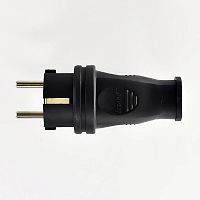 Вилка кабельная 1ф 1х16А 2P+E 220-240В IP44 каучук LEZARD 106-0400-0105/105