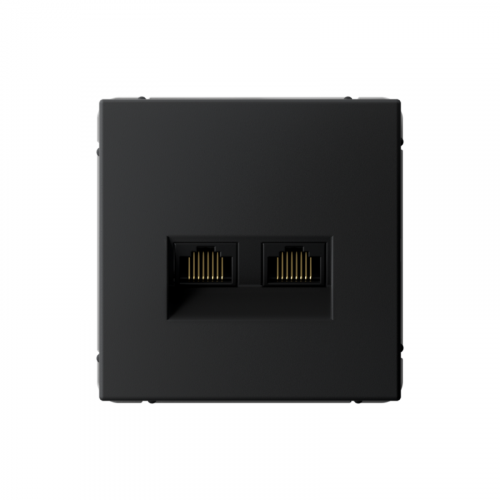 Розетка компьютерная 2-м ArtGallery RJ45 + RJ45 кат.5E механизм карбон SE GAL001085
