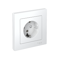 Розетка 1-м СП AtlasDesign 16А IP20 с заземл. защ. шторки в сборе бел. SE ATN000144