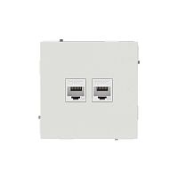 Розетка компьютерная 2-м KANT RJ45 кат.6A без шторки бел. песок DKC 7010674