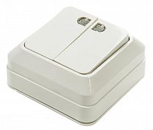 Выключатель 2-кл. ОП Bolleto 10А IP20 7123 накладной с подсветкой бел. ASD / IN HOME 4680005959778