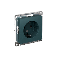 Розетка 1-м СП AtlasDesign 16А IP20 с заземл. механизм изумруд SE ATN000843
