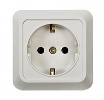 Розетка 1-м BOLLETO с заземл. накл. 7028 бел. ASD / IN HOME 4680005959792