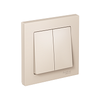 Выключатель 2-кл. СП AtlasDesign 10А IP20 (сх. 5) 10AX в сборе беж. SE ATN000252