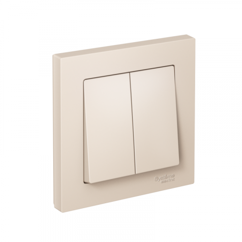 Выключатель 2-кл. СП AtlasDesign 10А IP20 (сх. 5) 10AX в сборе беж. SE ATN000252