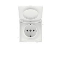 Розетка силовая KANT IP44 2P+E защ. шторки с крышкой бел. магнолия DKC 7000013
