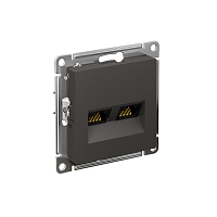 Розетка компьютерная 2-м AtlasDesign RJ45+RJ45 кат.5E механизм базальт SE ATN001485