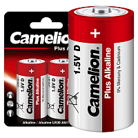 Элемент питания алкалиновый D/LR20 1.5В Plus Alkaline LR20-BP2 BL-2 (блист.2шт) Camelion 1654