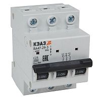 Выключатель автоматический модульный 3п C 32А 4.5кА ВА47-29-3C32-УХЛ3 КЭАЗ 318291