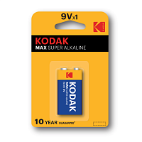 Элемент питания алкалиновый "крона" 6LR61 9В MAX SUPER Alkaline (блист.1шт) 30952850-RU1 KODAK Б0005130