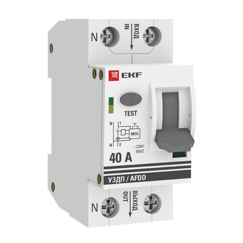 Устройство защиты от дугового пробоя (УЗДП) 1P+N 40А PROxima EKF afdd-2-40-pro Устройство защиты от дугового пробоя (УЗДП) 1P+N 40А PROxima EKF afdd-2-40-pro