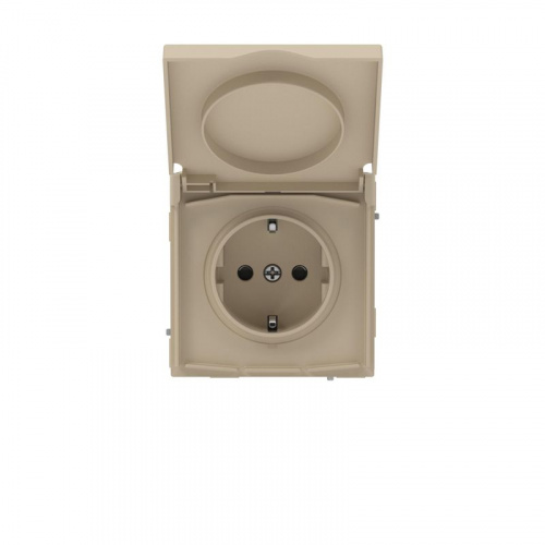 Розетка силовая KANT IP44 2P+E защ. шторки с крышкой ванильн. марципан DKC 7015013