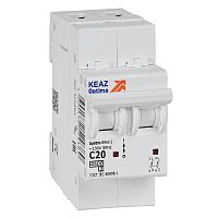 Выключатель автоматический модульный 2п C 20А 4.5кА OptiDin BM63-2C20-4.5-УХЛ3 КЭАЗ 326804
