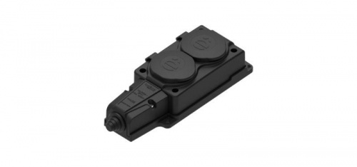 Колодка удлинителя 2-м MultiSet 16А 250В IP44 с заземл. каучук черн. SE MST4102BK