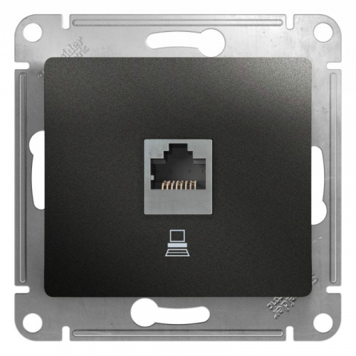 Розетка компьютерная 1-м Glossa RJ45 кат.5E механизм антрацит SE GSL000781K Розетка компьютерная 1-м Glossa RJ45 кат.5E механизм антрацит SE GSL000781K