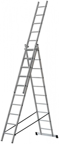 Лестница трехсекционная 3х10 H=285/481/674см 12.19кг алюм. FIT 65435