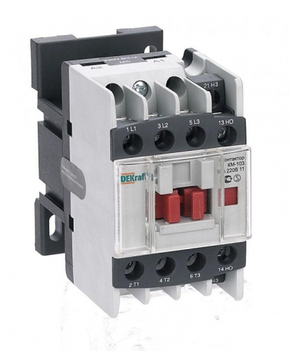 Контактор КМ-103 9А кат. 220В AC 1НО+1НЗ AC-3 DEKraft 22103DEK Контактор КМ-103 9А кат. 220В AC 1НО+1НЗ AC-3 DEKraft 22103DEK