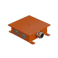 SMB165 Коробка металлическая, огн. E-110,о/п 164х164х65, 1 метал. гермоввод 18-25мм +5 метал. заглушек, IP66, 9P, (1,5-4 мм²), цвет оранж. Экопласт
