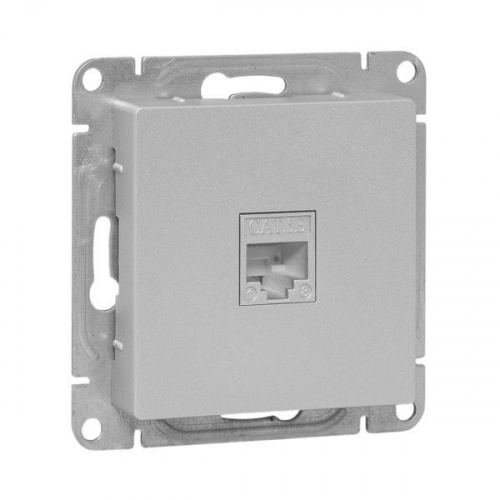 Розетка компьютерная 1-м СП Эпика RJ45 кат.5 механизм алюм. EKF UP1-SOA-RJ45-5