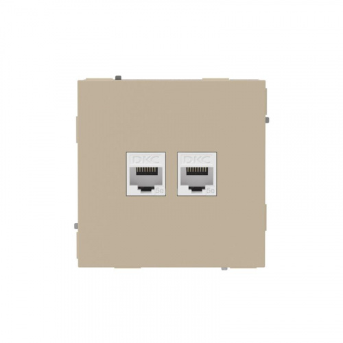 Розетка компьютерная 2-м KANT RJ45 кат.5E без шторки ванильн. марципан DKC 7015664